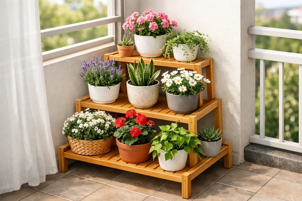 Tiered Plant Stands Creating Layered Displays
