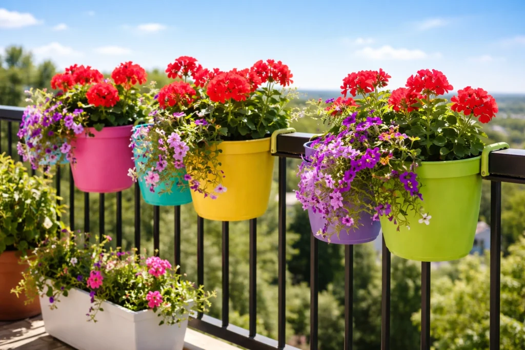 Use Railing Planters for Color Without Losing Floor Space