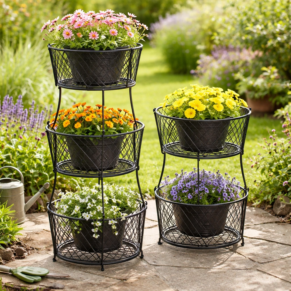 Wire Basket Stands with Airy Aesthetics
