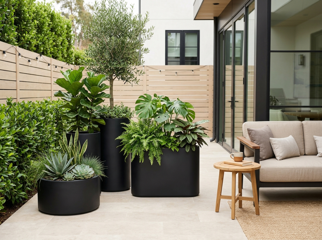 Black Accent Planters