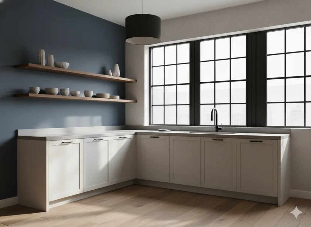 Blue Grey Contrast Walls