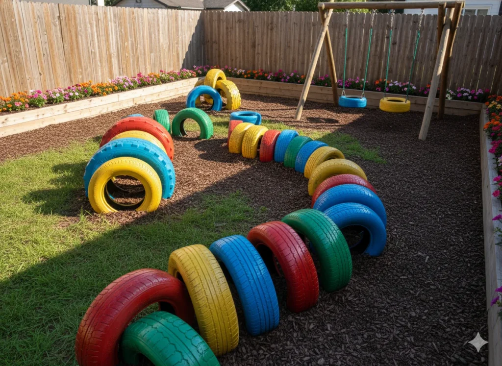 Colorful Tire Playground