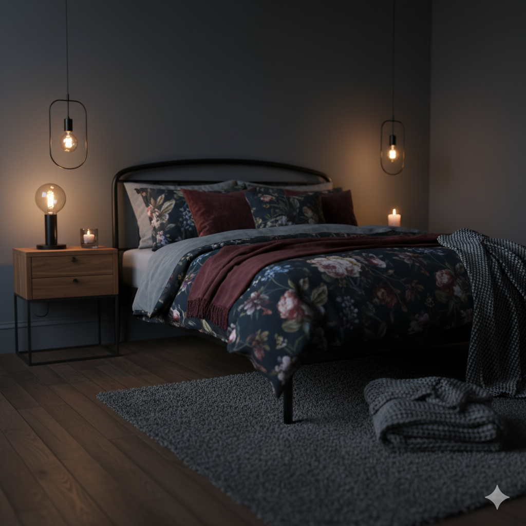 Dark Floral Contrast