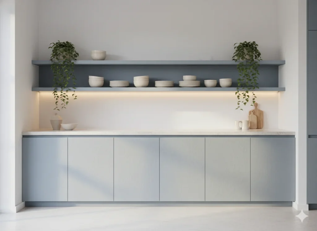 Foggy Blue Shelving