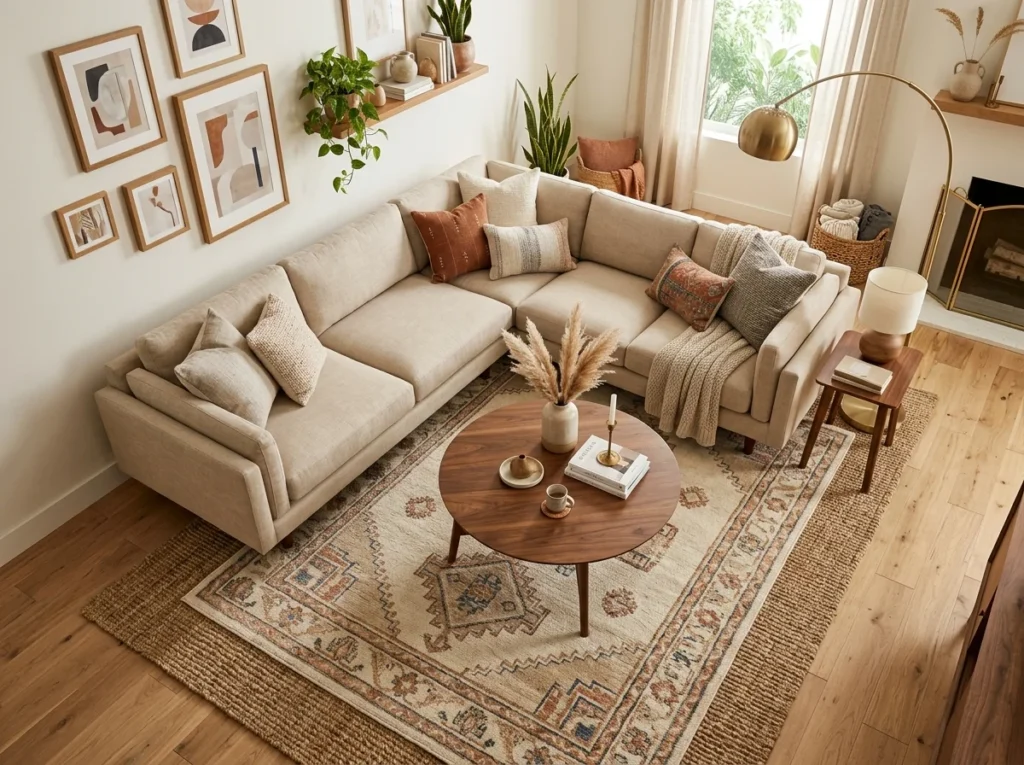 Layered Rug Placement