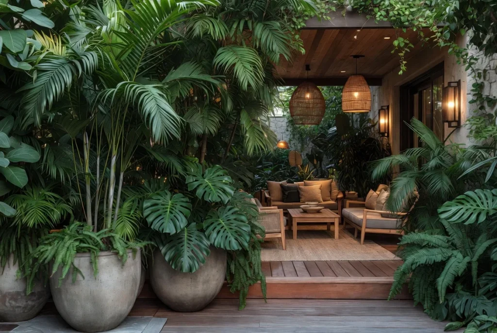 Layered Tropical Planters