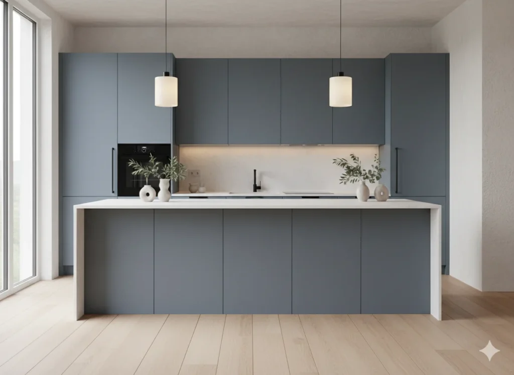 Matte Blue Cabinets
