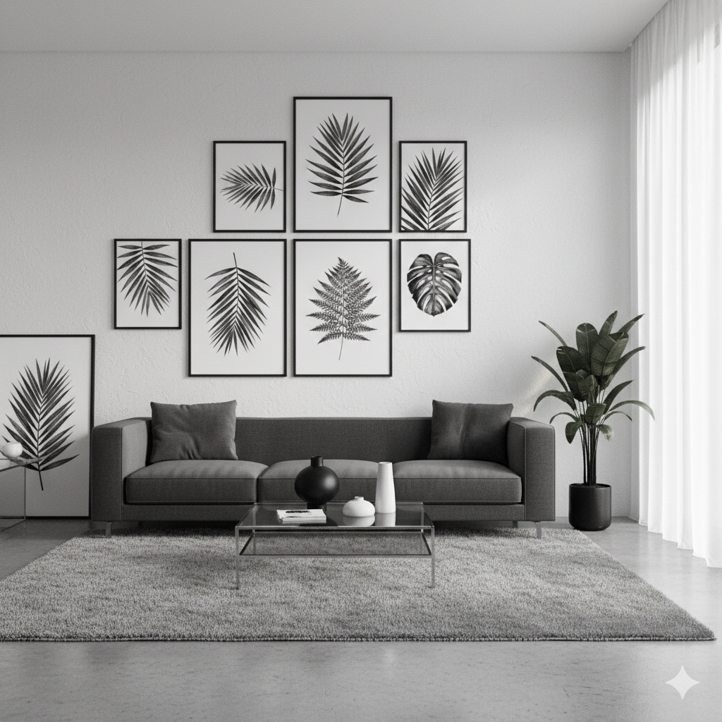 Monochrome Leaf Prints