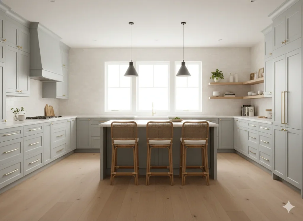 Muted Coastal Cabinets