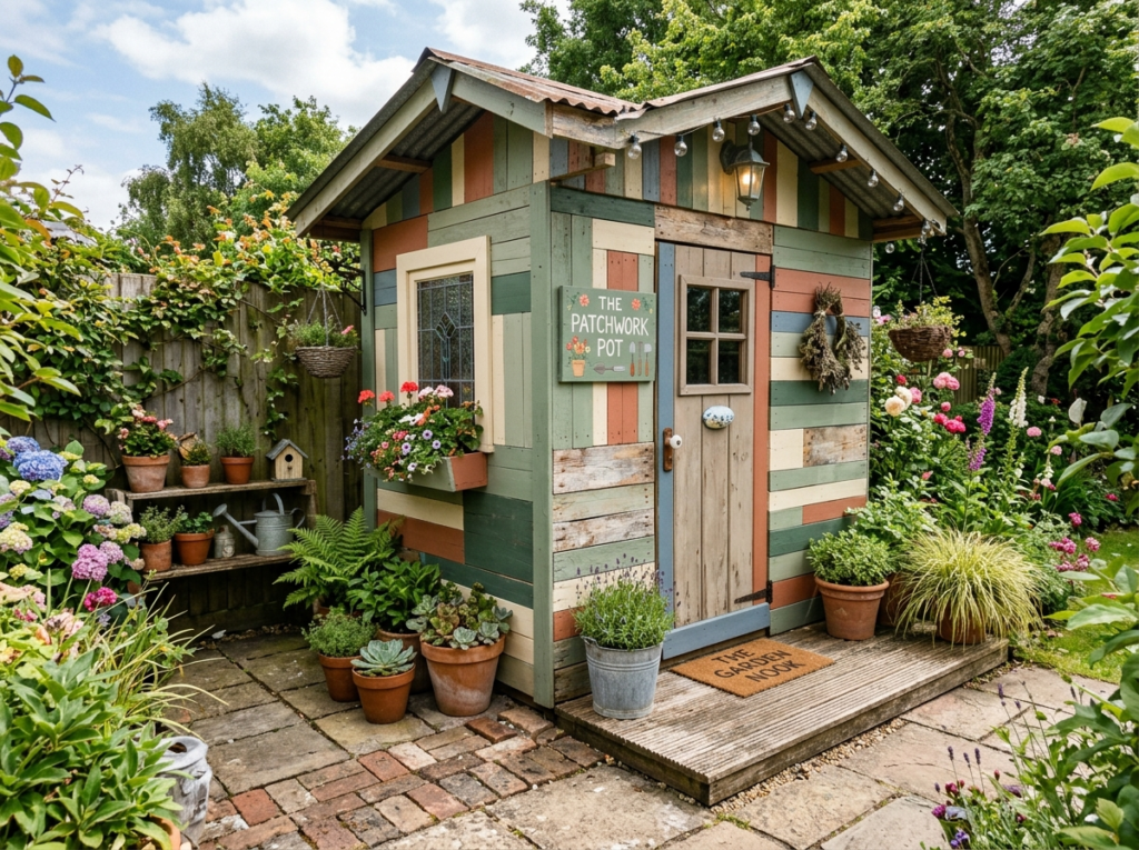 Painted Patchwork Shed