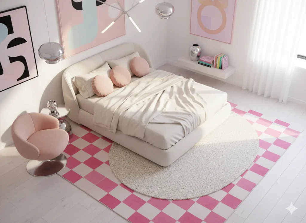 Pink Checkerboard Accents