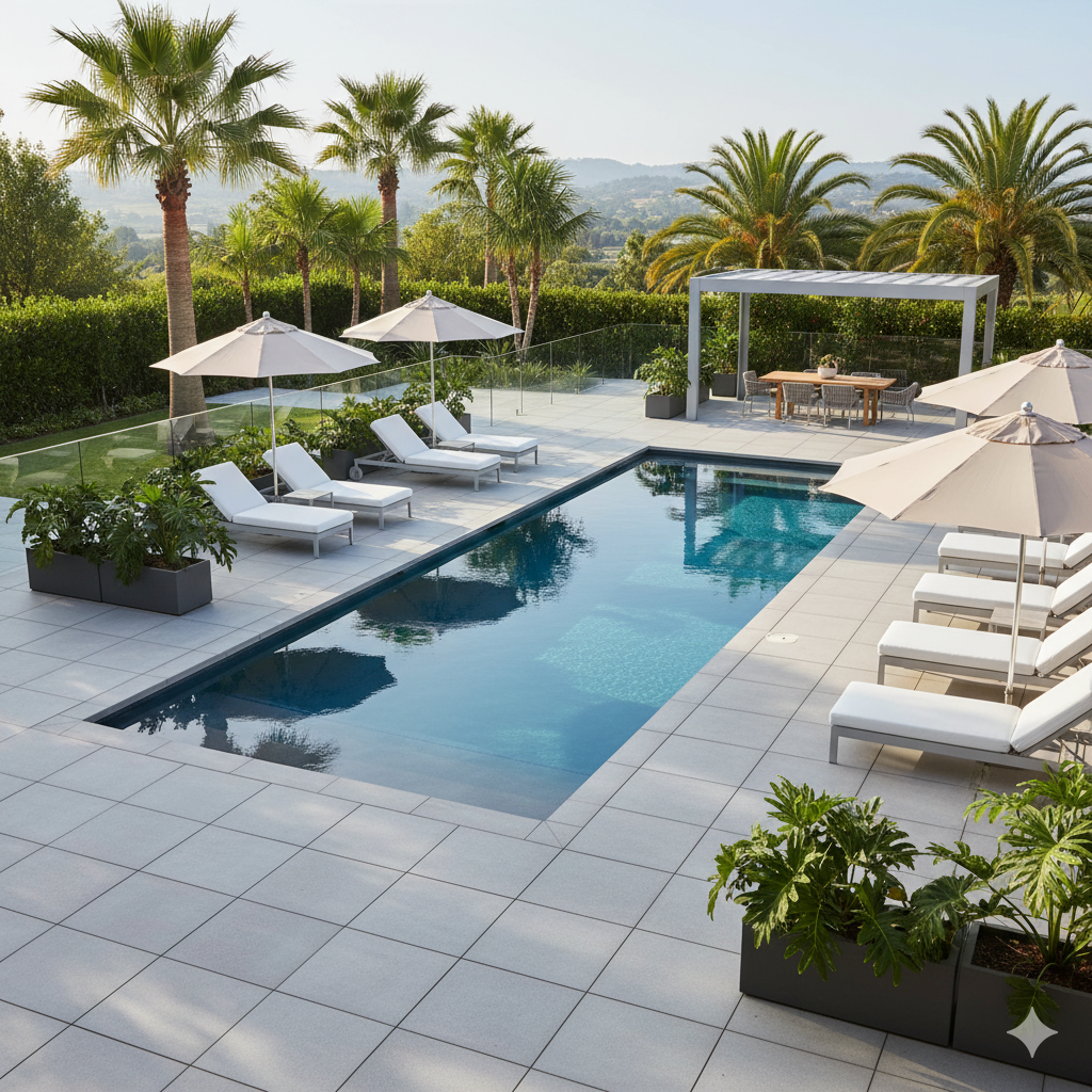 Poolside Paver Retreat
