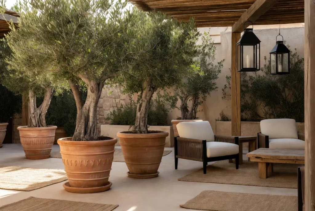 Potted Olive Trees