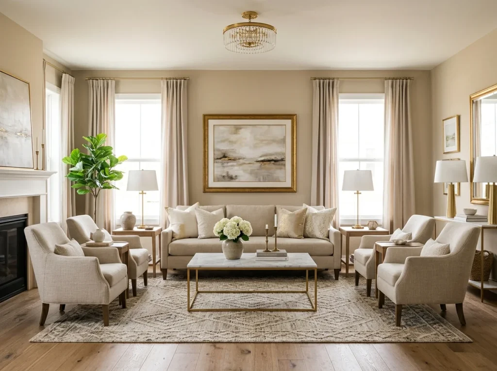 Symmetrical Lounge Setup
