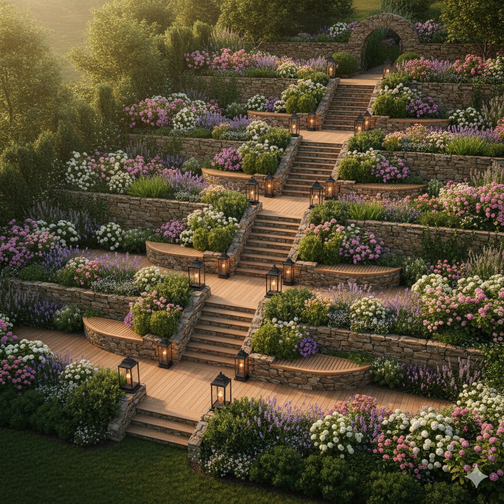 Terraced Garden Stairs