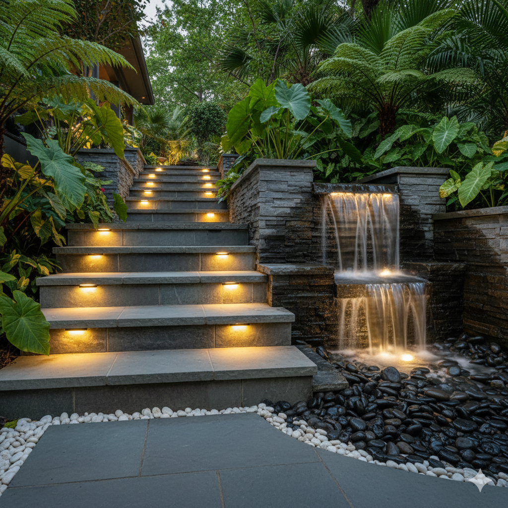 Waterfall Side Stairs