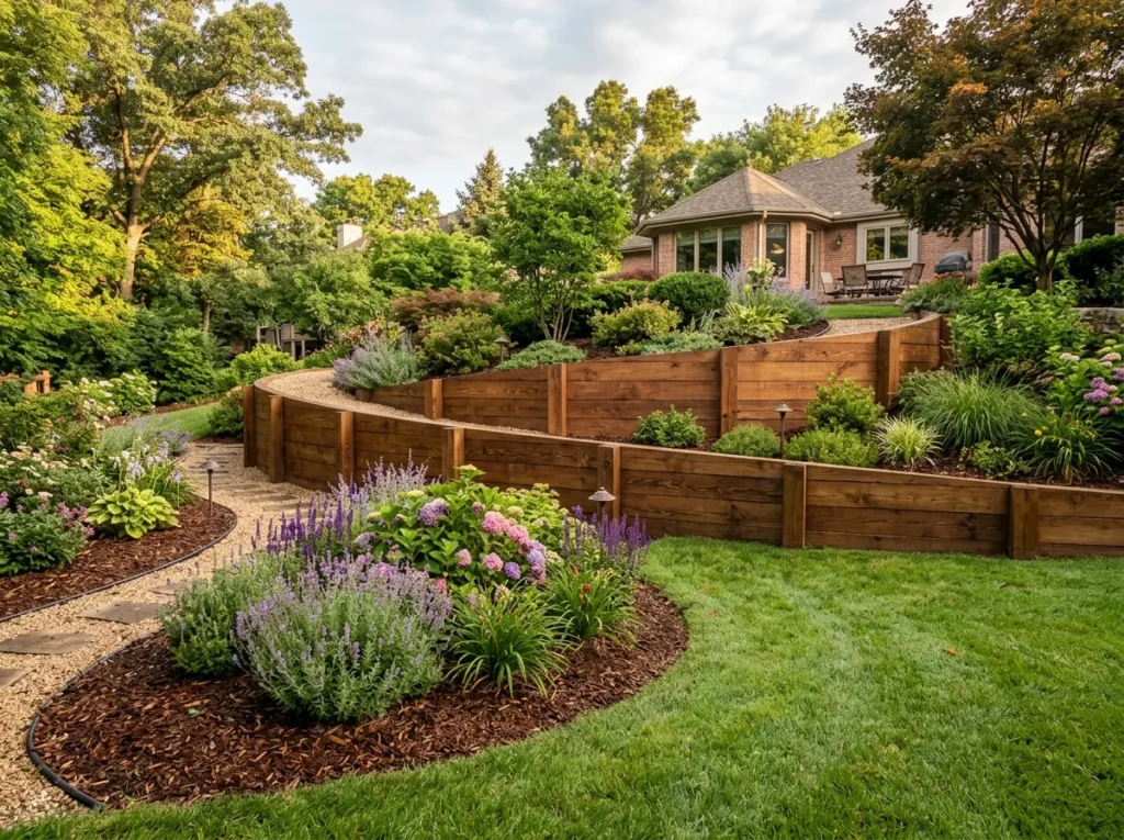Curved Timber Border