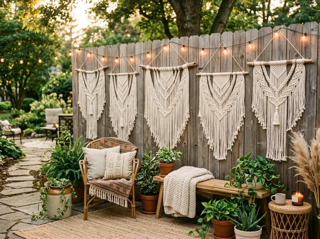 Macramé Fence Decor