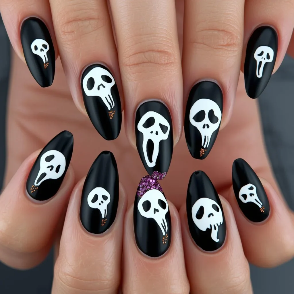 10 Ghostface Halloween Nails