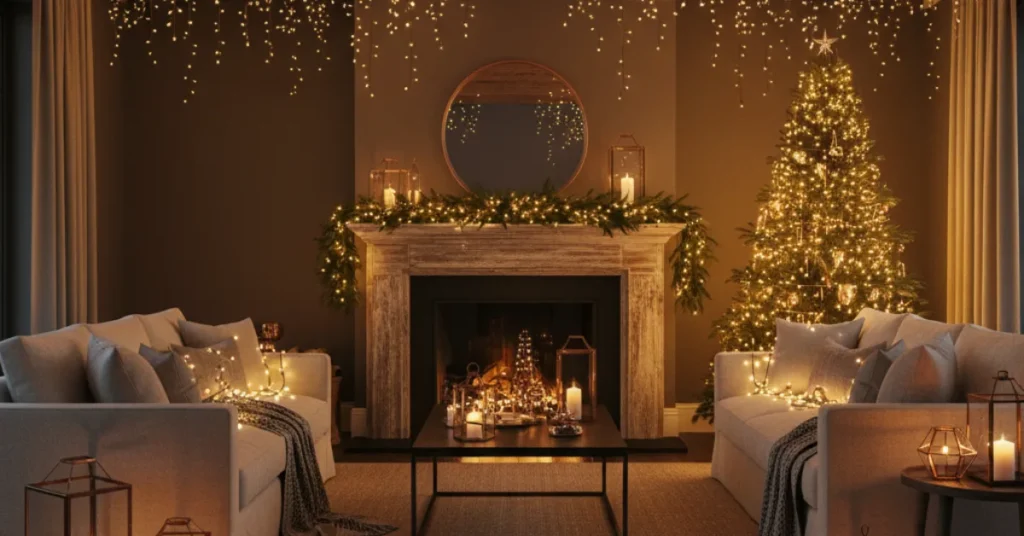 Cozy Farmhouse Christmas Living Room Ideas