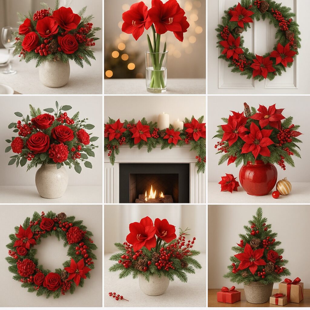 10 Stunning Christmas Flowers Decor Ideas