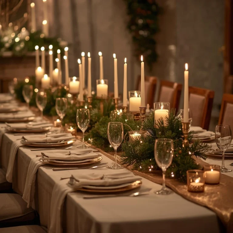 Candlelight Christmas Dinner Table
