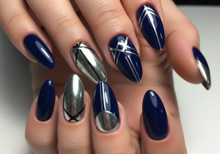 Blue Winter Nails