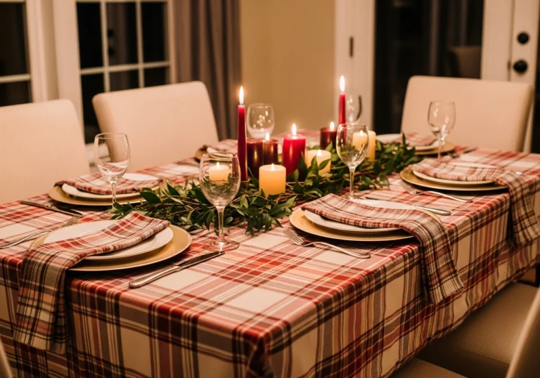 Plaid and Tartan Romantic Mix Valentines Day Tables