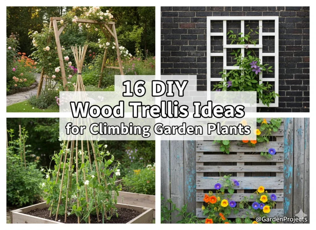 16 DIY Wood Trellis Ideas for Climbing Garden Plants