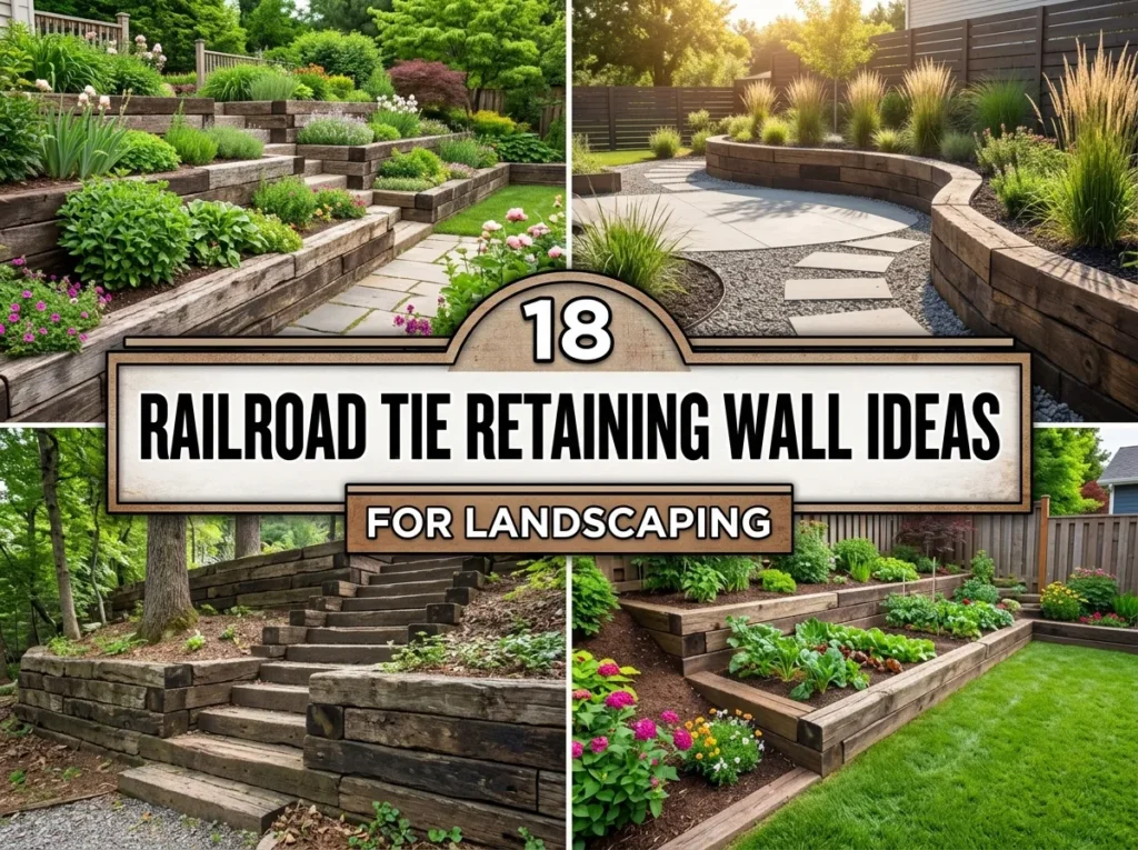 18 Railroad Tie Retaining Wall Ideas for Landscaping
